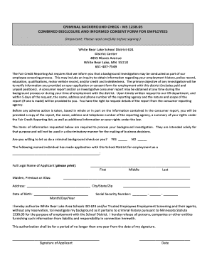 Criminal Background Check Consent Form