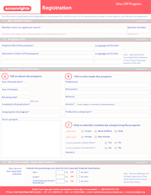 Screenrights Program Registration Form