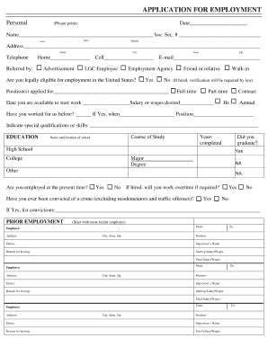 Employment Application Form