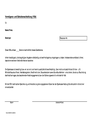 Vermögens- und Schuldenaufstellung (VSA)