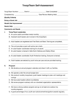 Scout Troop Self-Assessment Form