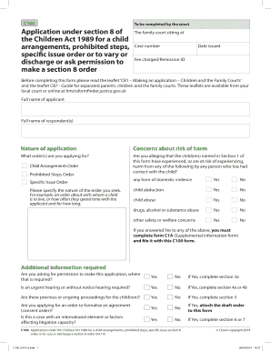 C100 Application for Child Arrangements Order