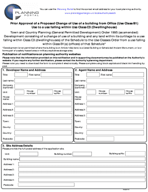 UK Prior Approval Change of Use Form