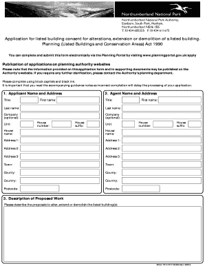 UK Listed Building Consent Application
