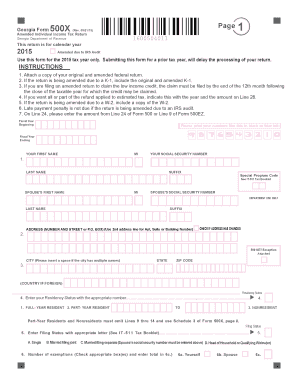Georgia Form 500X