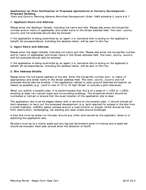 Application for Prior Notification of Proposed Agricultural or Forestry Development