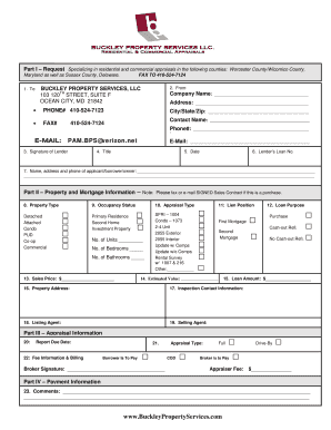 Appraisal Request Form