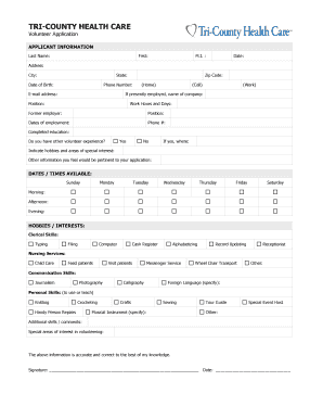 Volunteer Application Form