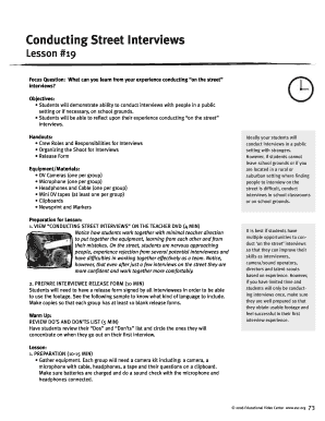 Street Interview Lesson Plan