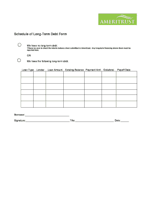 Ameritrust Long-Term Debt Form