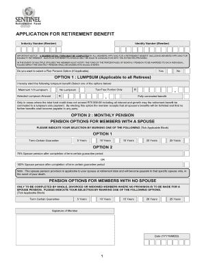 Retirement Benefit Application Form