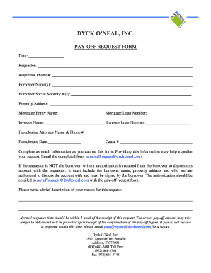Pay-Off Request Form