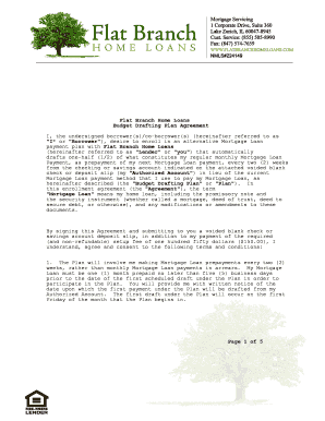 Flat Branch Home Loans Budget Drafting Plan Agreement