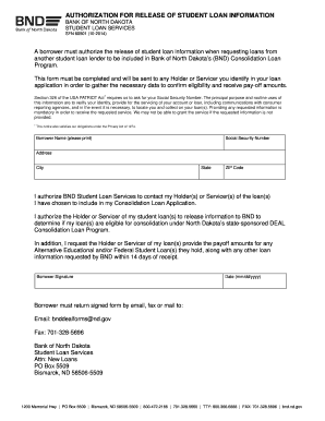 Authorization for Release of Student Loan Information