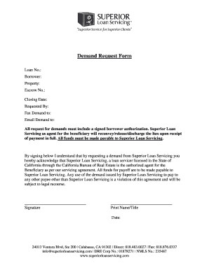 Loan Demand Request Form