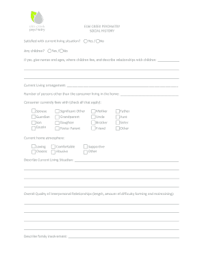 Social History Form
