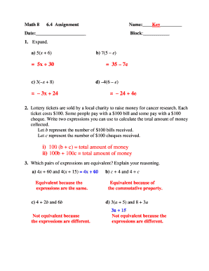 Math 8 6.4 Assignment
