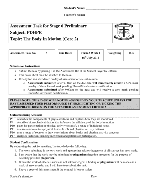 PDHPE Fitness Analysis & Training Program