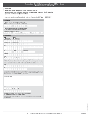 Mandat de domiciliation européenne SEPA – Core