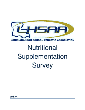 Louisiana High School Nutritional Supplementation Survey