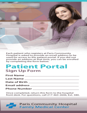 Patient Portal Sign Up Form