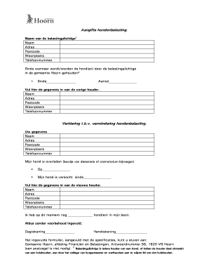 Aangifte hondenbelasting