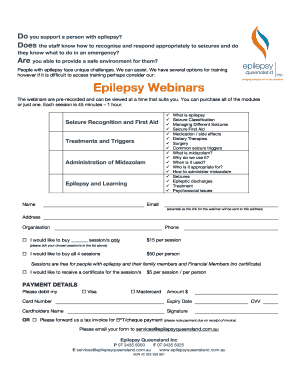 Epilepsy Webinar Registration Form