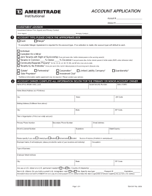 Investment Advisor Account Application Form