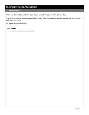 Technology Skills Assessment Form