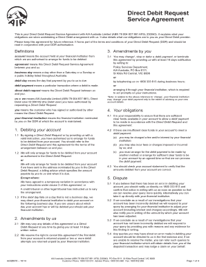 Direct Debit Request Service Agreement