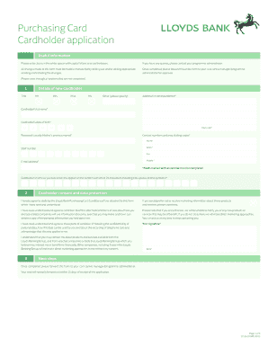 Lloyds Bank Purchasing Card Application