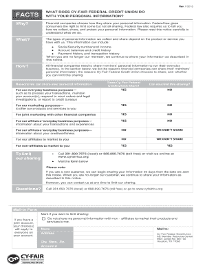 Cy-Fair Federal Credit Union Privacy Notice