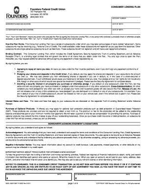 Consumer Lending Plan Agreement