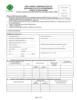 Singapore Employment Application Form