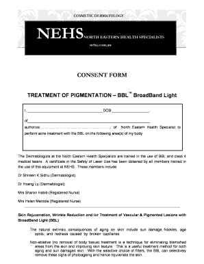 Cosmetic Dermatology Treatment Consent Form