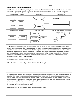 Text Structure Worksheet