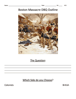 Boston Massacre DBQ Outline Template