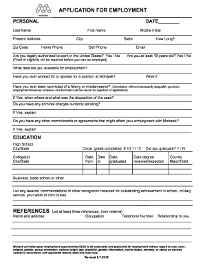 Application for Employment