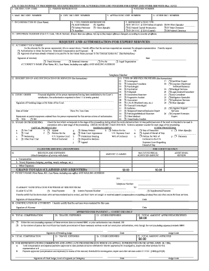 CJA 31 DEATH PENALTY PROCEEDINGS EX PARTE REQUEST FOR AUTHORIZATION AND VOUCHER FOR EXPERT AND OTHER SERVICES (Rev