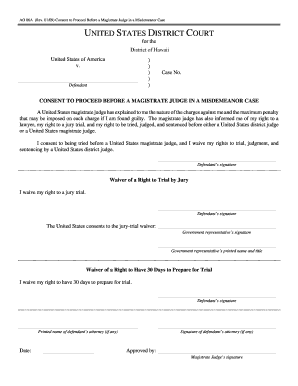 Consent to Proceed Before a Magistrate Judge in a Misdemeanor Case