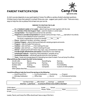Parent Participation Form
