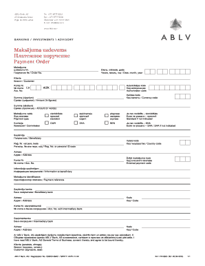 Payment Order Form