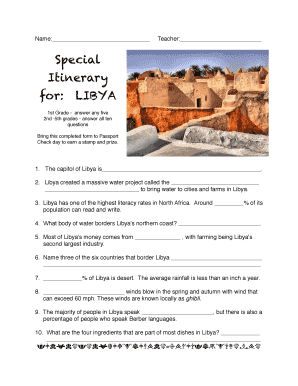 Libya Special Itinerary Form