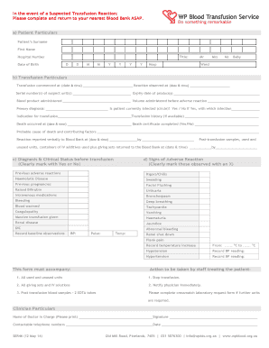 What is a schedule f tax form - Untoward transfusion reaction report form - wpblood org