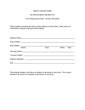 Direct Deposit Form