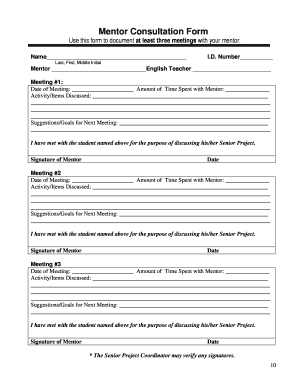Mentor Consultation Form