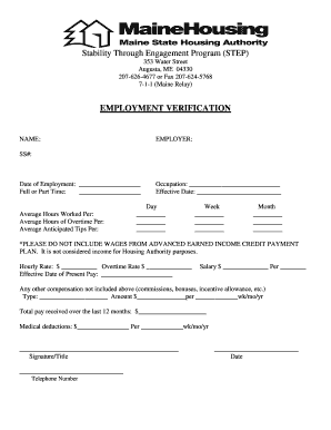 Employment Verification Form