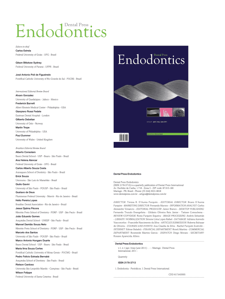 Fillable Online Endodontics Endodontics Dental Press Fax Email Print