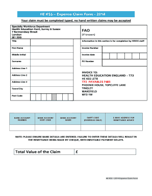 HE KSS Expense Claim Form
