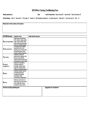 RETURN to Training ToolMeeting Form - KSS Deanery - kssdeanery ac